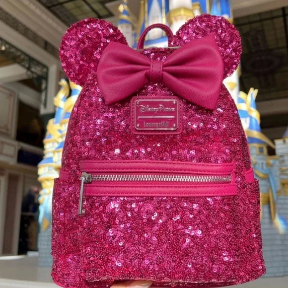 Disney Parks Loungefly Backpack Orchid Sequin - Picture 7 of 7